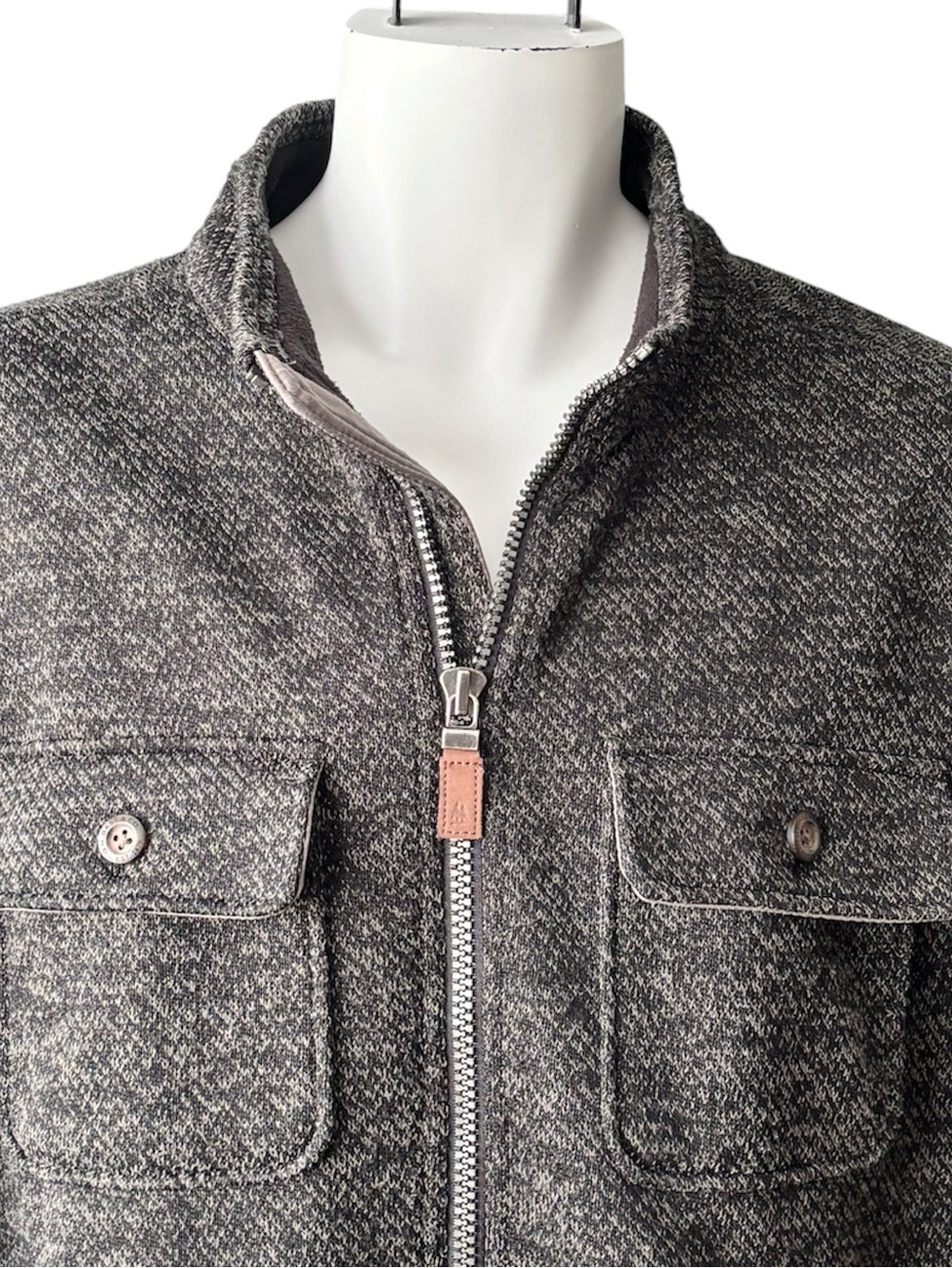 G.H. Bass & Co. Men’s XL Shacket Fleece Jacket Charcoal Gray Full Zip Explorer - Picture 5 of 10